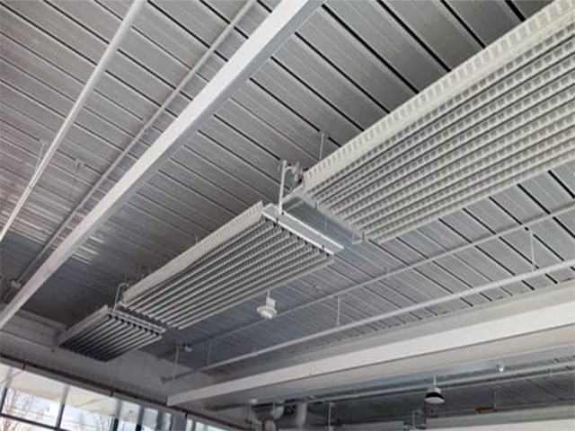 On site photograph of the X-Wing Radiant Passive Chilled Beams succesfully installed inside the new Siebel Centre