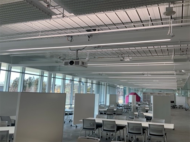 Inside one of the collaboration spaces inside the Siebel Design Centre with Frengers X-Wing installed
