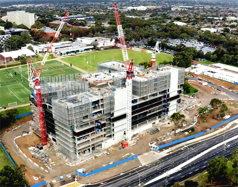 Another aerial view of the construction of the Victorian Heart Hospital Another aerial view of the construction of the Victorian Heart Hospital