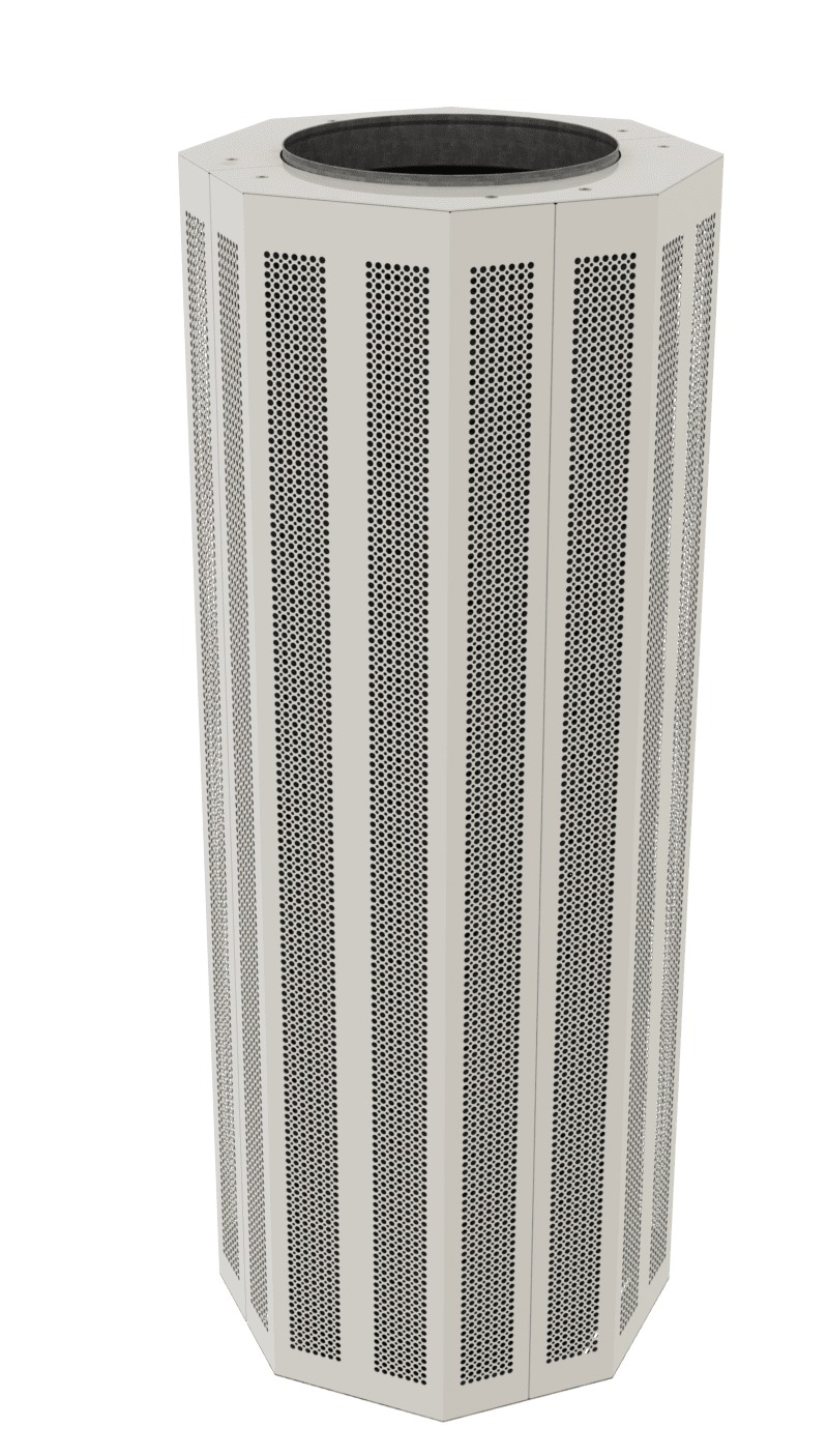 A render of a free-standing displacement unit