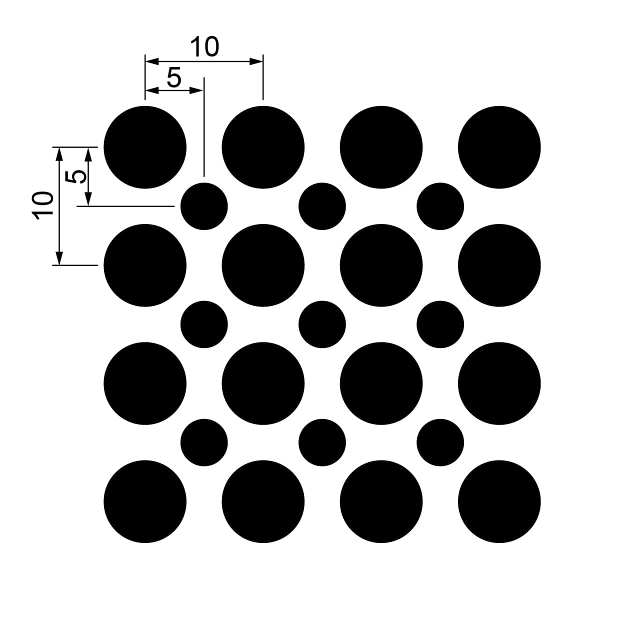 An image of the 7mm and 4mm Double Dot Perforation