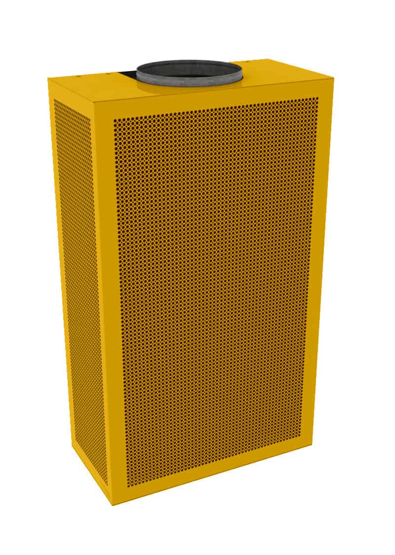 A render of a signal yellow displacement unit