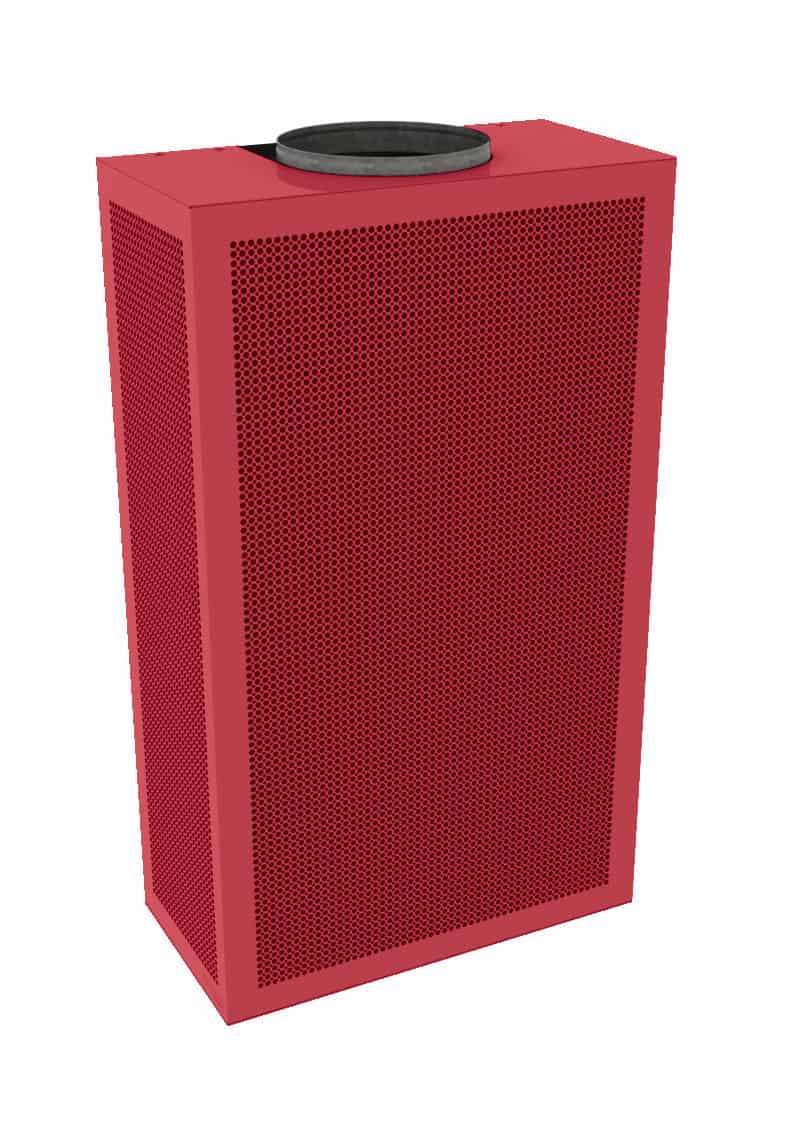 A render of a strawberry red displacement unit