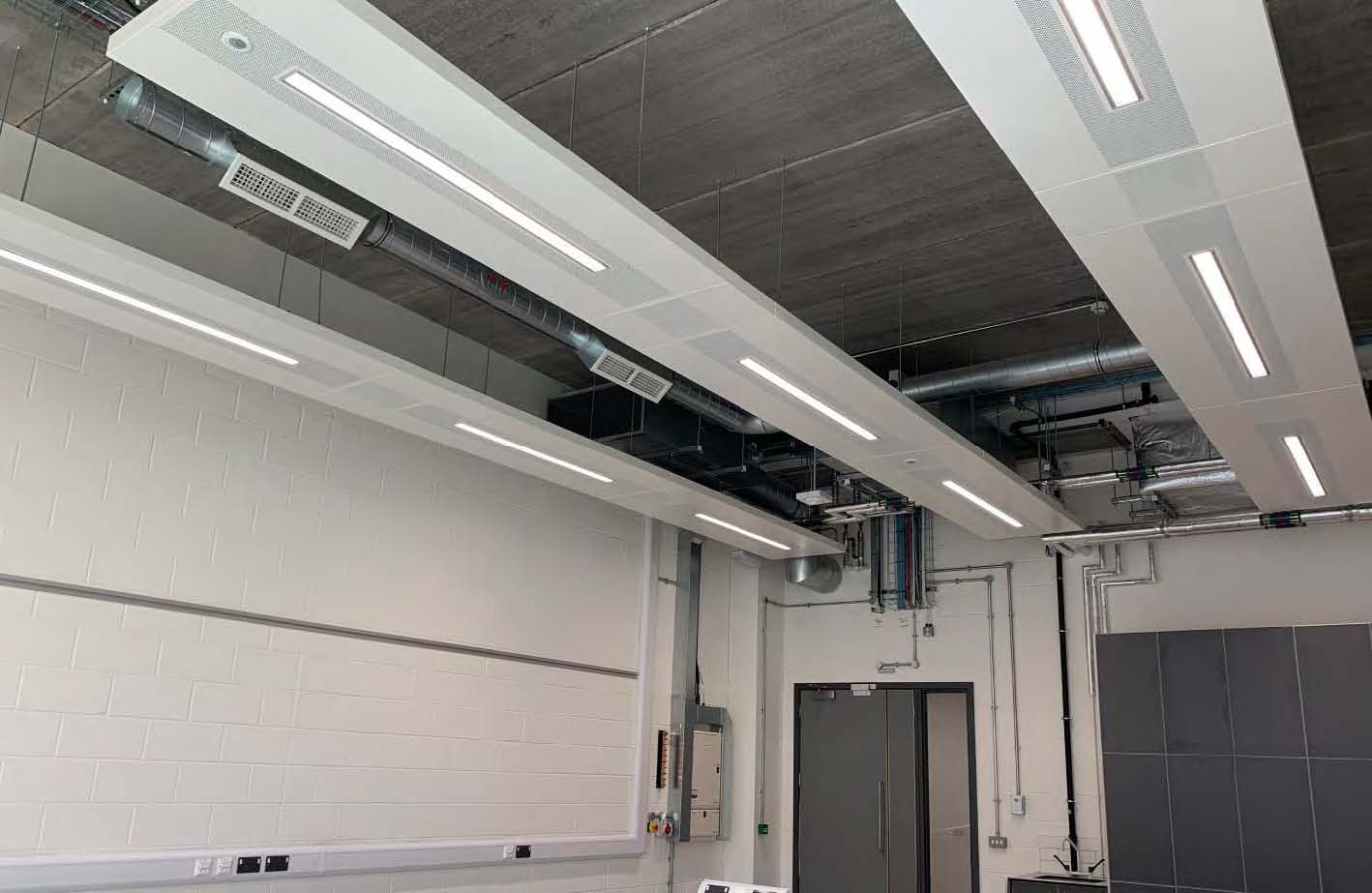 Another view of Frenger's® Multi-Service Radiant Panels in the NTU engineering building Another view of Frenger's® Multi-Service Radiant Panels in the NTU engineering building