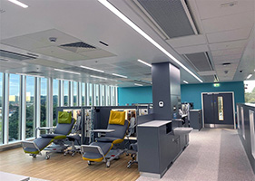 Image inside the new chemotherapy unit inside Ulster Hospital in Northern Ireland