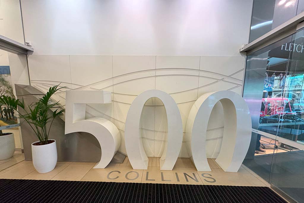 An image showing the outside of 500 Colins Street located in Melbourne's central business district An image showing the outside of 500 Colins Street located in Melbourne's central business district