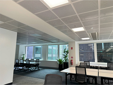 Preview image of the inside of the 500 Collins Street office building with Frenger's® Ceiling Integrated Active Chilled Beams