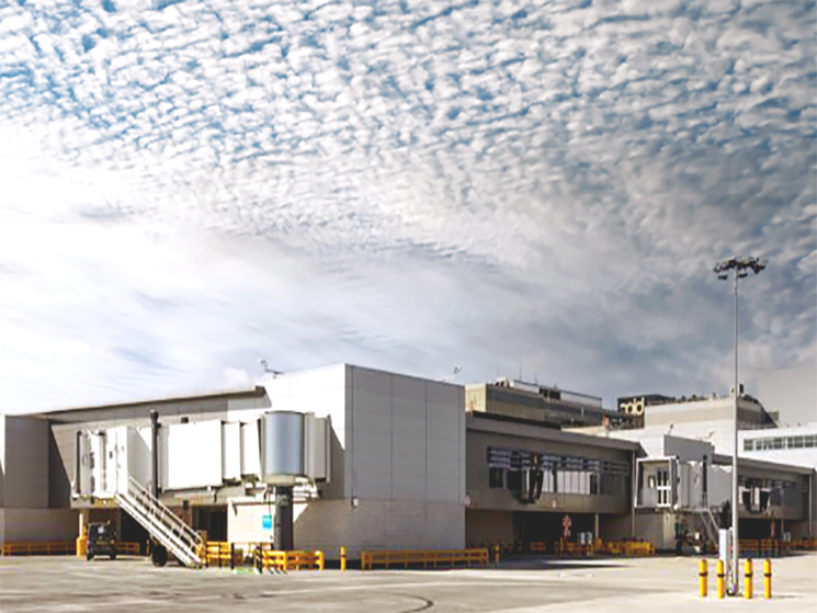 Image showing the outside of Gatwick Airport Pier 1 terminal Outside Gatwick Airport Pier 1