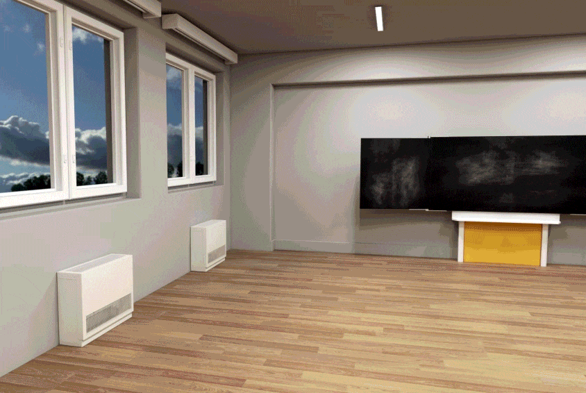 GIF showcasing the airflow from Frenger's Armis LST Radiator Covers LST Radiator Cover Airflow